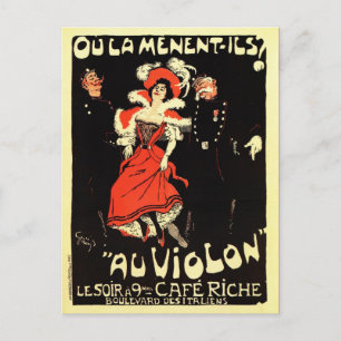 Vintage französische Belle-Époque-Nachtclubwerbung Postkarte