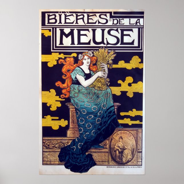Vintage französische Bierwerbung Poster (Vorne)
