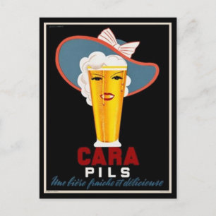Vintage französische Bierwerbung Postkarte
