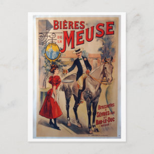 Vintage französische Bierwerbung Postkarte