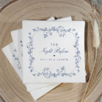 Vintage französische Blumen Navyblau Probeessen