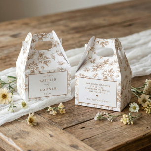 Vintage-französische Blumen-Terrakotta-Orange-Hoch Geschenkschachtel