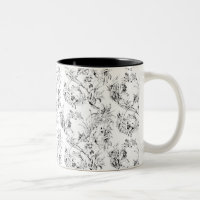 Vintage französische Blumenfantasy Toile-Black