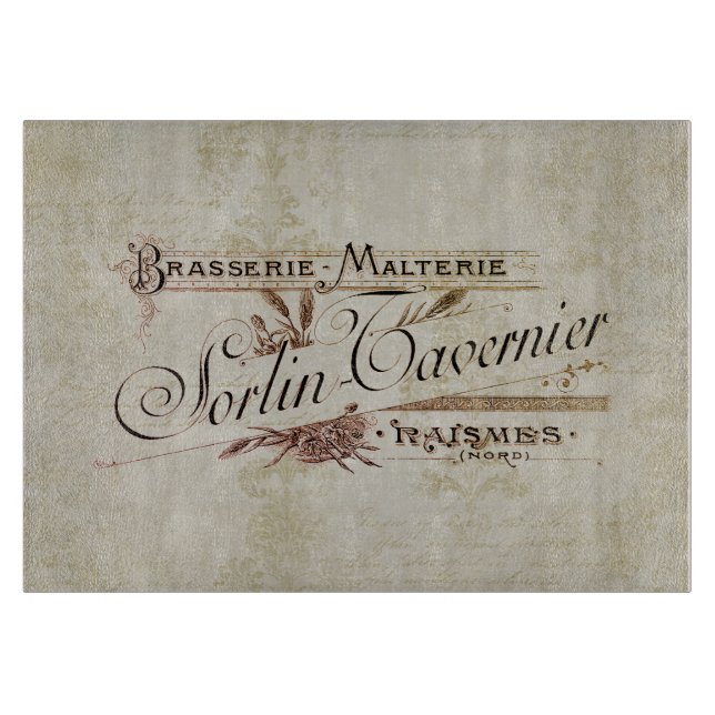 Vintage französische Brauereiwerbung Schneidebrett (Vorderseite)