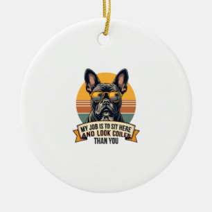 Vintage Französische Bulldogge Sonnenbrille Mein J Keramik Ornament