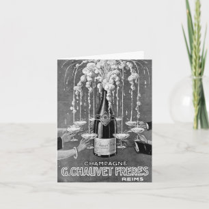 Vintage französische Champagnerkarte Karte
