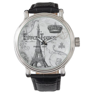 Vintage französische Eiffelturm-Uhr Armbanduhr