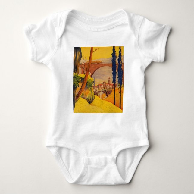 Vintage französische Eisenbahn Baby Strampler (Vorderseite)
