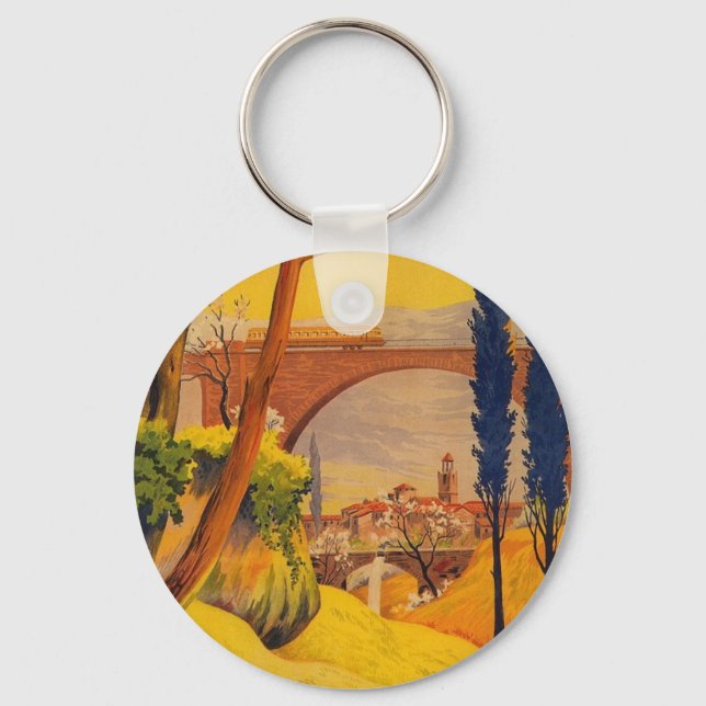 Vintage französische Eisenbahn Schlüsselanhänger (Vorderseite)