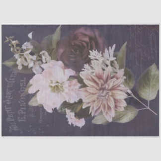 Vintage französische Ephemera Script-Rose Decoupag Seidenpapier