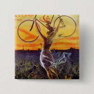Vintage französische Fahrrad-Kunst Button