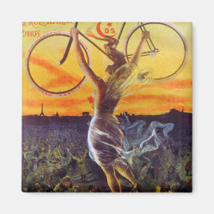 Vintage französische Fahrrad-Kunst Magnet