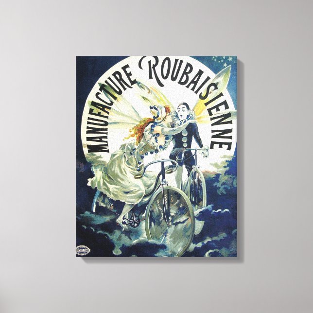 Vintage französische Fahrradwerbung Leinwanddruck (Vorderseite)