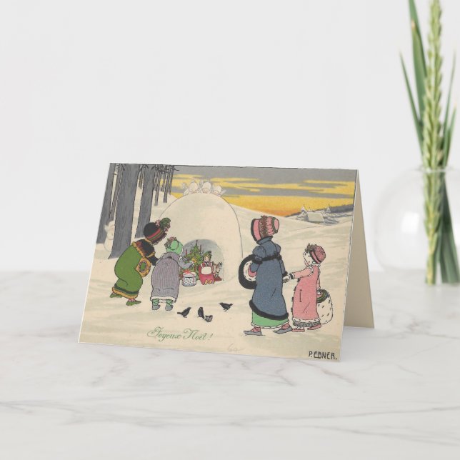 Vintage französische feiertagskarte (Vorderseite)