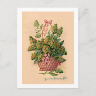Vintage französische Fleurs-Illustration Postkarte