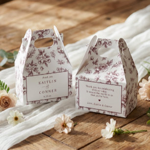 Vintage Französische Florale Burgunderrot Dunkelro Geschenkschachtel