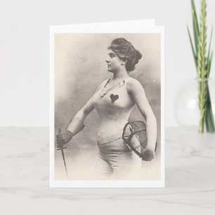 Vintage französische Frauenkarte. Karte