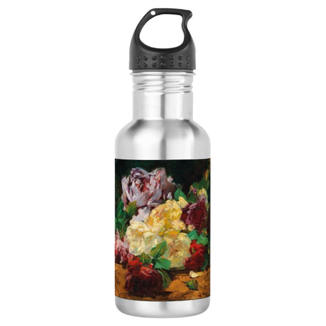 Vintage französische Georges Jeannin-Rose Edelstahlflasche (Vorderseite)