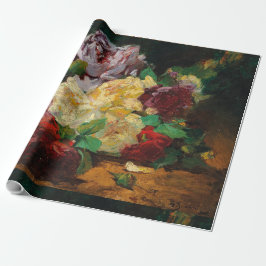 Vintage französische Georges Jeannin-Rose Geschenkpapier