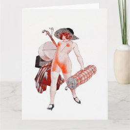 Vintage französische Golf Grußkarte Karte