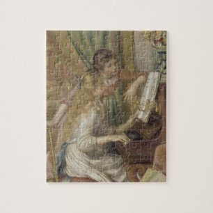 Vintage Französische Impressionistische Piano Girl