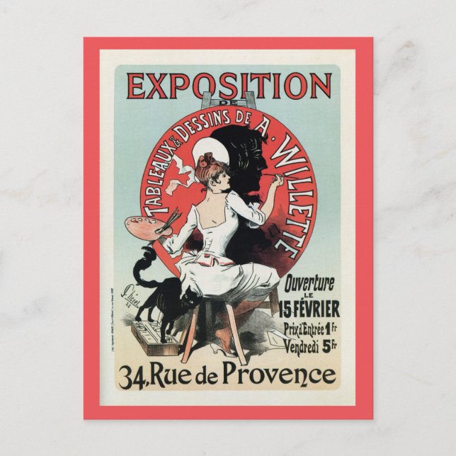 Vintage französische Jugendstilausstellung und Postkarte (Vorderseite)
