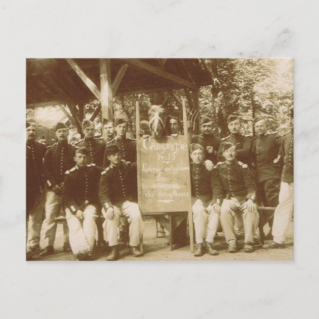 Vintage französische Kavallerie, Erster Weltkrieg Postkarte (Vorderseite)
