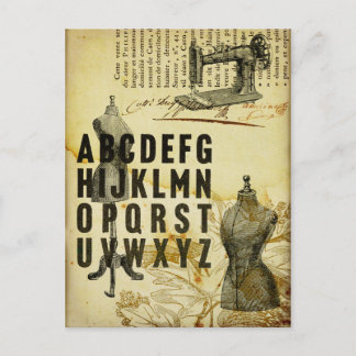 Vintage französische Kleiderform Nähmaschine Postk Postkarte