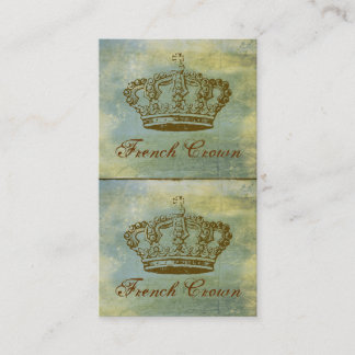 Vintage französische Kronen-Minigeschäftskarten Visitenkarte