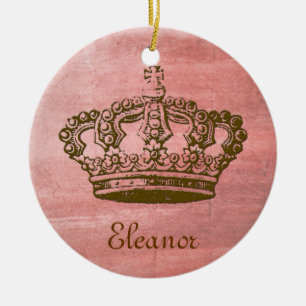Vintage französische Kronen-personalisierte Keramikornament