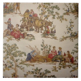 Vintage französische Land Toile Druck-Fliese Fliese