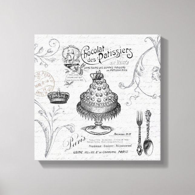 Vintage französische Leinwand (Vorderseite)