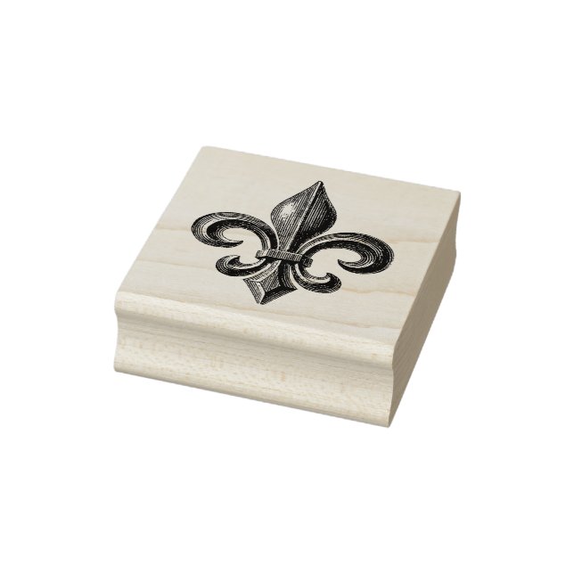 Vintage französische Lilie Gummistempel (Stempel)