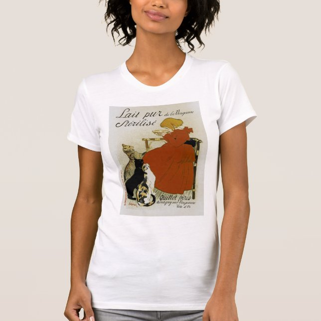 Vintage französische Milchanzeige T-Shirt (Vorderseite)