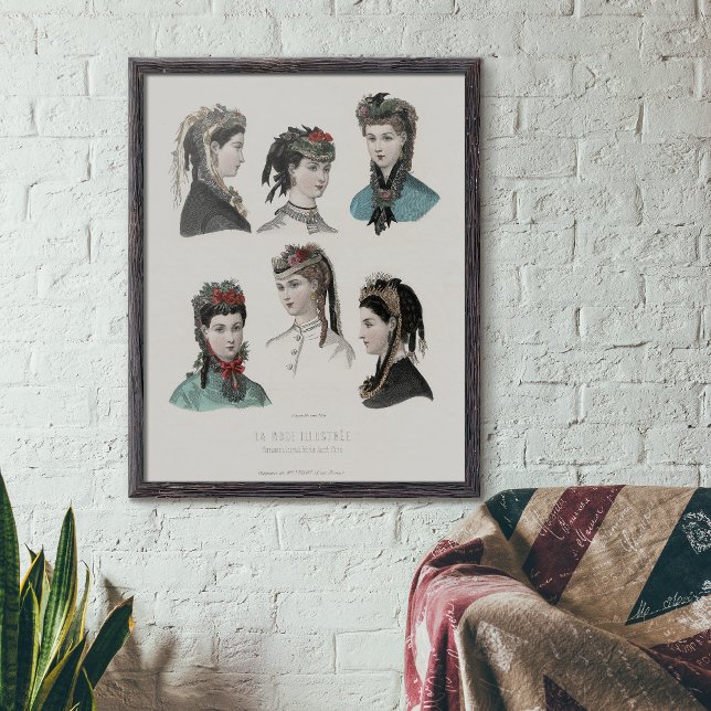 Vintage französische Mode Illustration Women in Ha Poster (Von Creator hochgeladen)