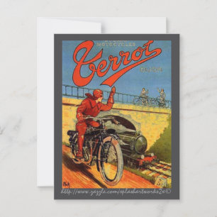 "Vintage französische Motorradwerbung" Postkarte