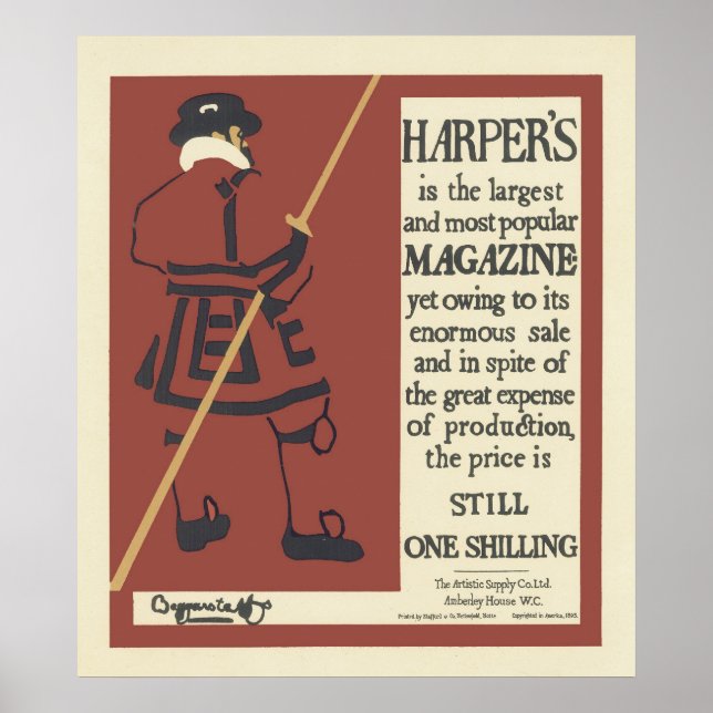 Vintage französische Poster - Harpers Magazine (Vorne)