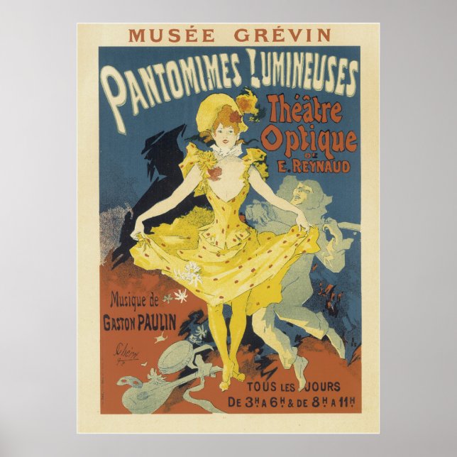 Vintage französische Poster - Theater Optique (Vorne)