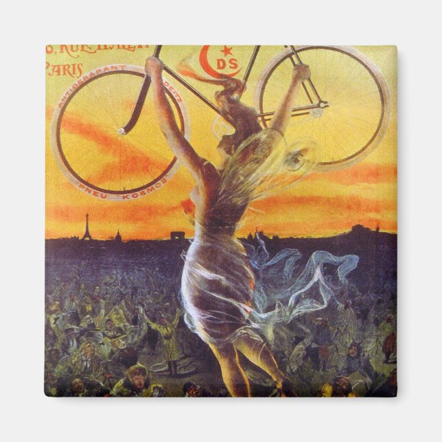 Vintage französische Radkunst Magnet (Vorne)
