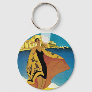 Vintage französische Reise Schlüsselanhänger