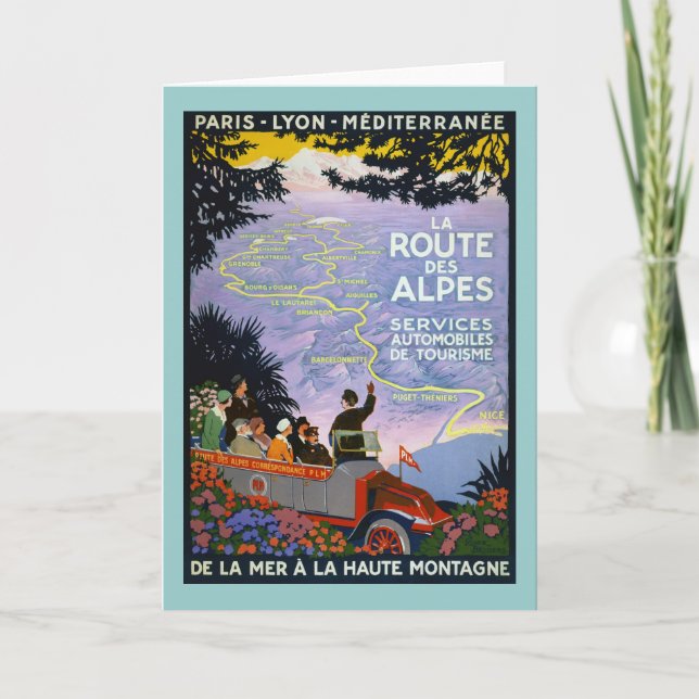 Vintage französische Reiseplaner Kunst Karte (Vorderseite)