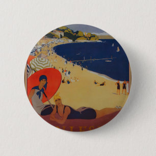 Vintage französische Reisewerbung Button