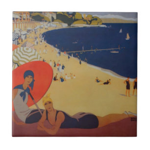 Vintage französische Reisewerbung Fliese