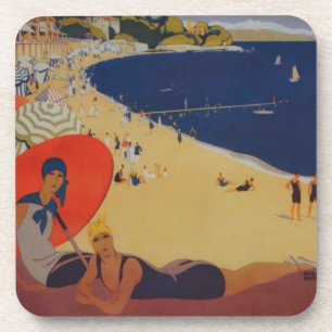 Vintage französische Reisewerbung Getränkeuntersetzer