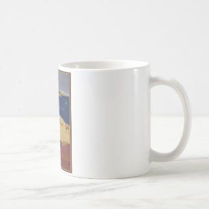 Vintage französische Reisewerbung Kaffeetasse