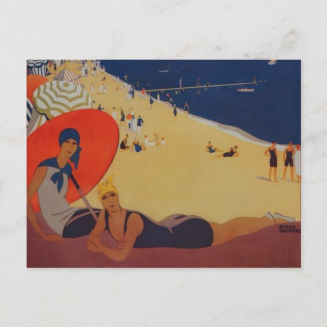Vintage französische Reisewerbung Postkarte (Vorderseite)