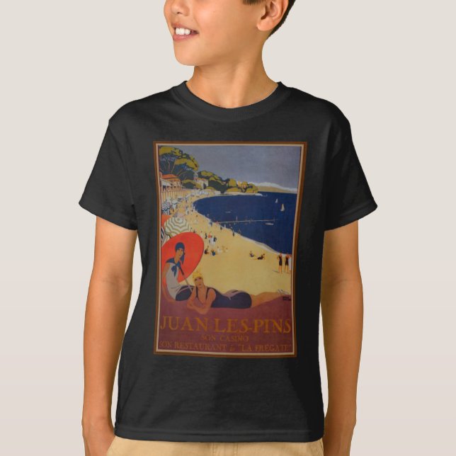 Vintage französische Reisewerbung T-Shirt (Vorderseite)
