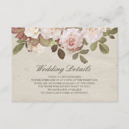 Vintage französische Rose Hochzeitskarte Begleitkarte