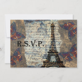 Vintage französische Rsvp-Karten RSVP Karte