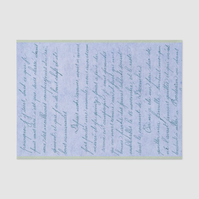 Vintage französische Schrift Seidenpapier (Vorderseite)